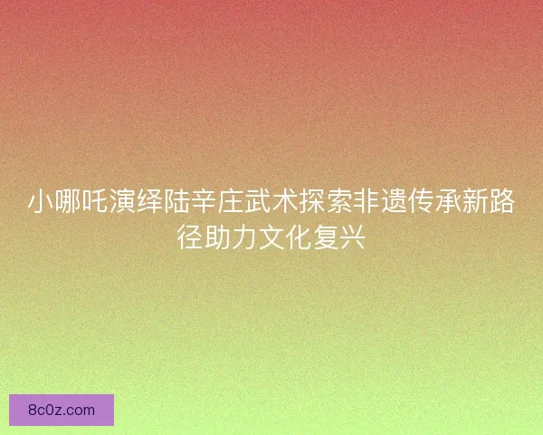 小哪吒演绎陆辛庄武术探索非遗传承新路径助力文化复兴