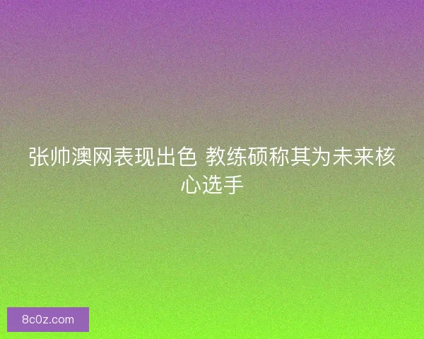 张帅澳网表现出色 教练硕称其为未来核心选手