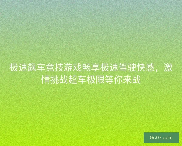 极速飙车竞技游戏畅享极速驾驶快感，激情挑战超车极限等你来战